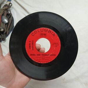 Columbia 45 rpm vinyl record Simon & Garfunkel's "Bridge Over Troubled Water".